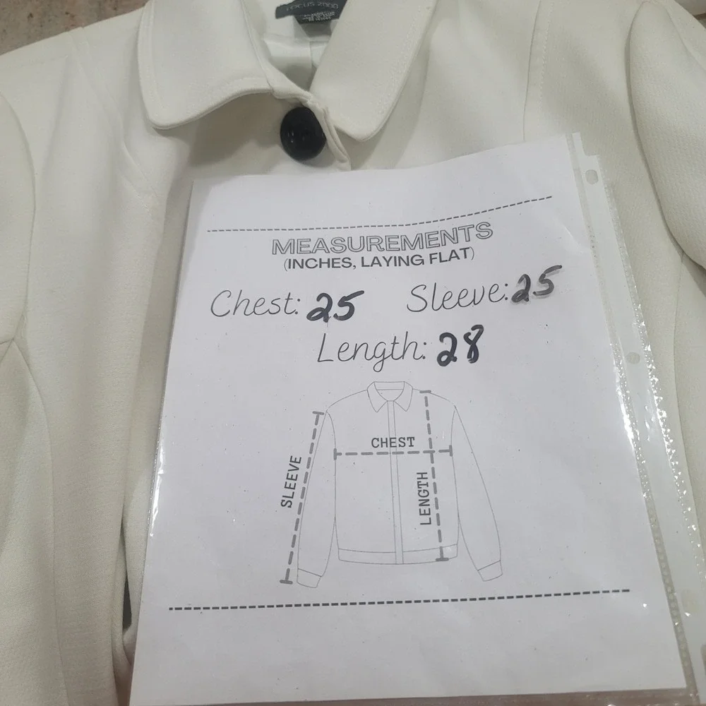 Focus 2000 Cream Blazer Jacket Classic Tailored Workwear Sz 22W Quiet Luxury‎